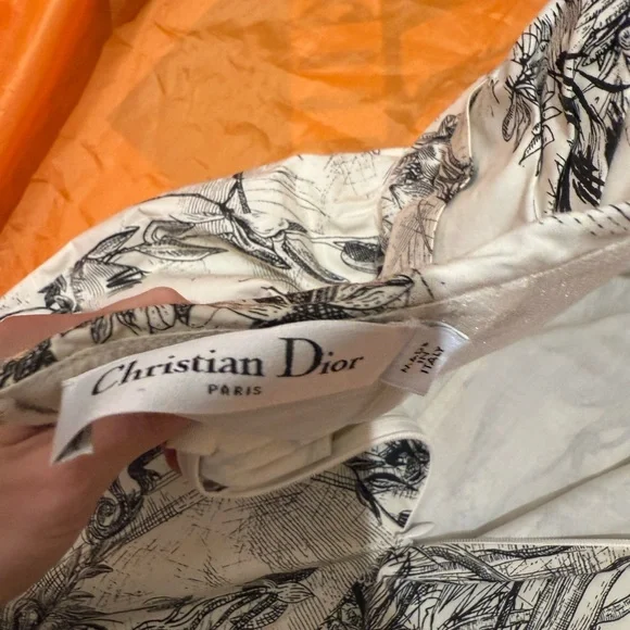 Dior Black and White Graphic Print jumpsuit shorts - Picture 7 of 7